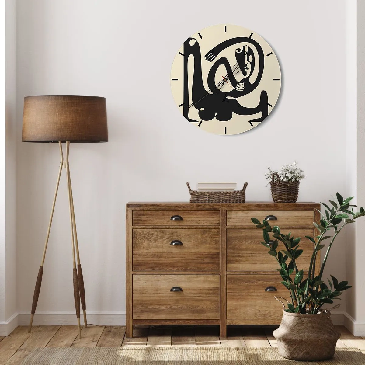 Relógio de parede - Relógio em vidro - Quase Picasso - 40x40 cm