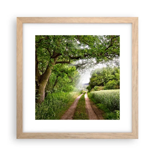 Pôster com moldura de carvalho claro - Os pastores de Arcadia - 30x30 cm