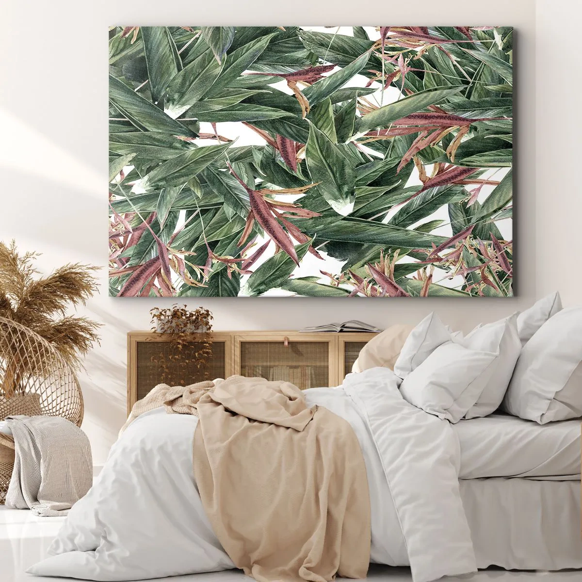 Quadro em tela - Matagal esmeralda-lilás - 120x80 cm