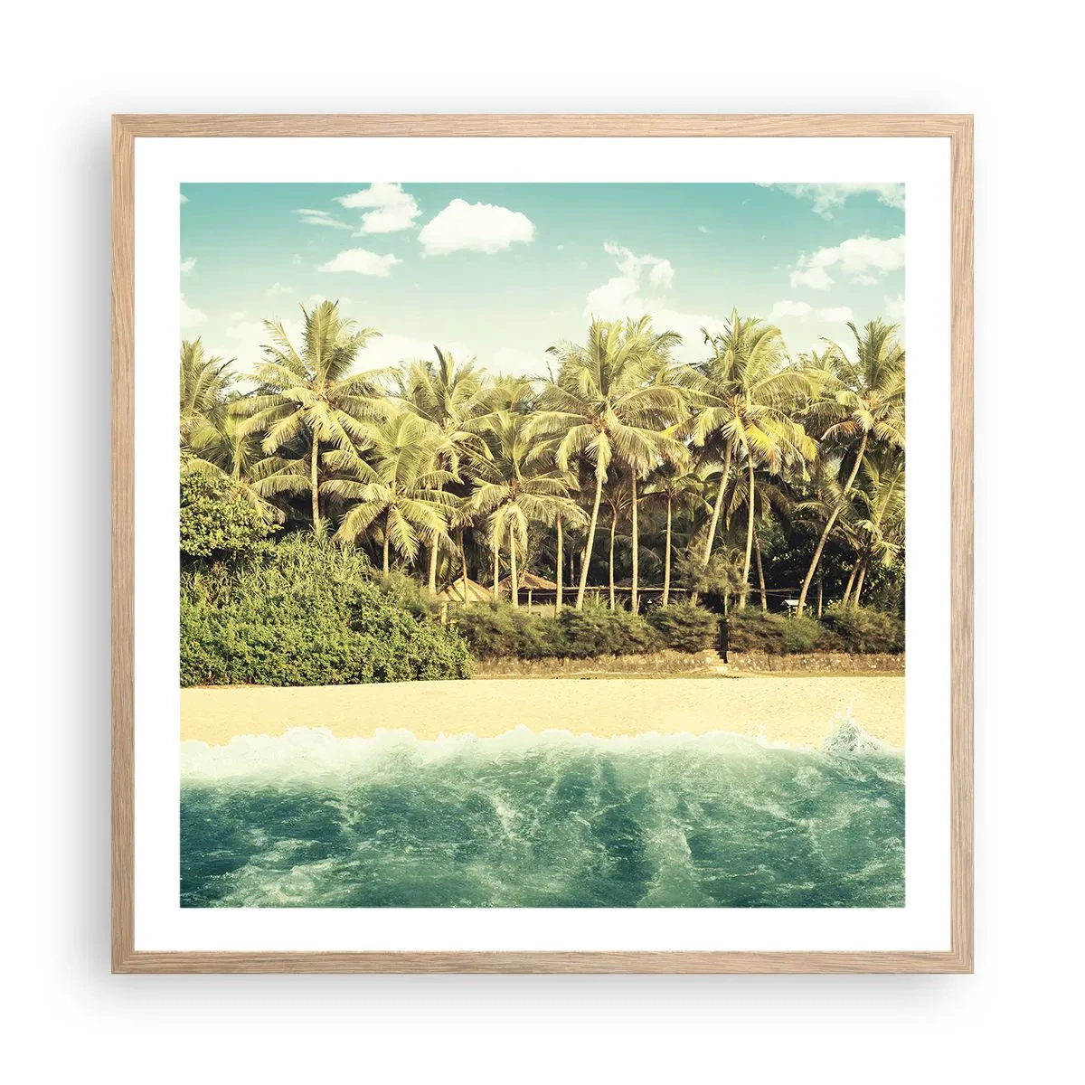 Pôster com moldura de carvalho claro - Ou talvez aqui? - 60x60 cm