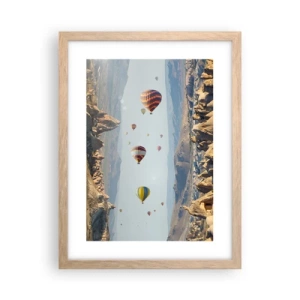 Pôster com moldura de carvalho claro - Tudo é possível aqui - 30x40 cm