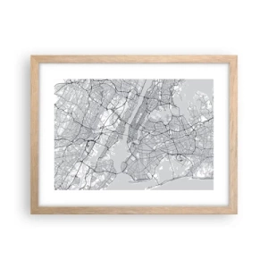 Pôster com moldura de carvalho claro - Anatomia de uma metrópole - 40x30 cm