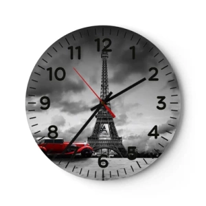 Relógio de parede - Relógio em vidro - Não há muito tempo atrás em Paris - 30x30 cm