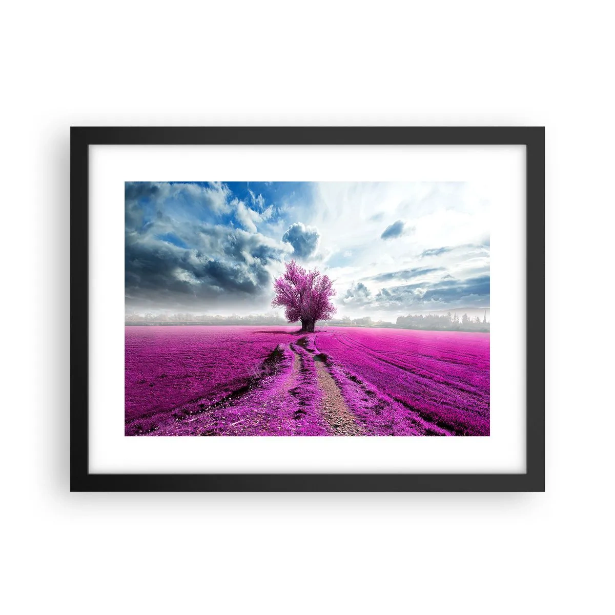 Pôster com moldura preta - Charmosa charneca - 40x30 cm