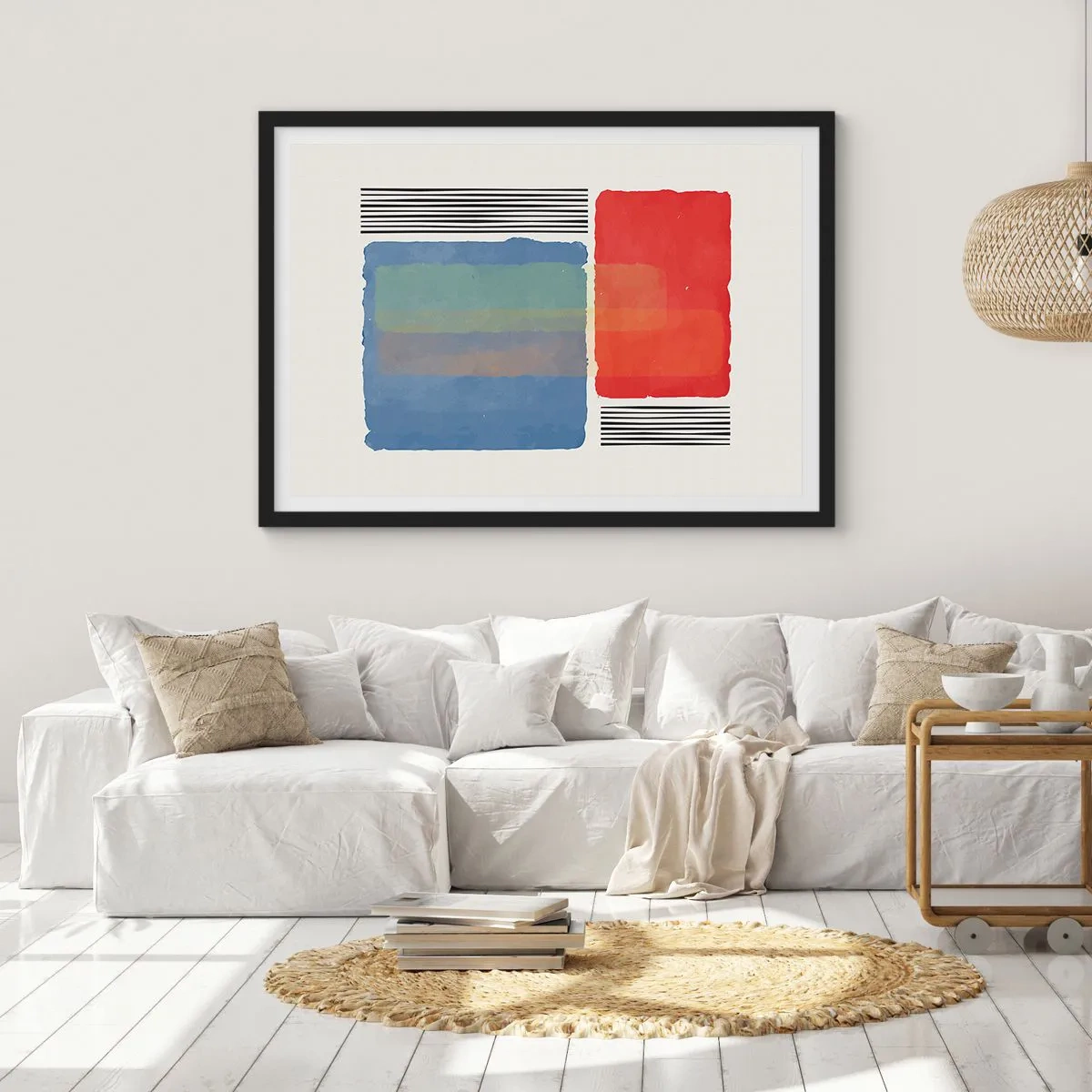 Pôster com moldura preta - A alma da geometria - 40x30 cm
