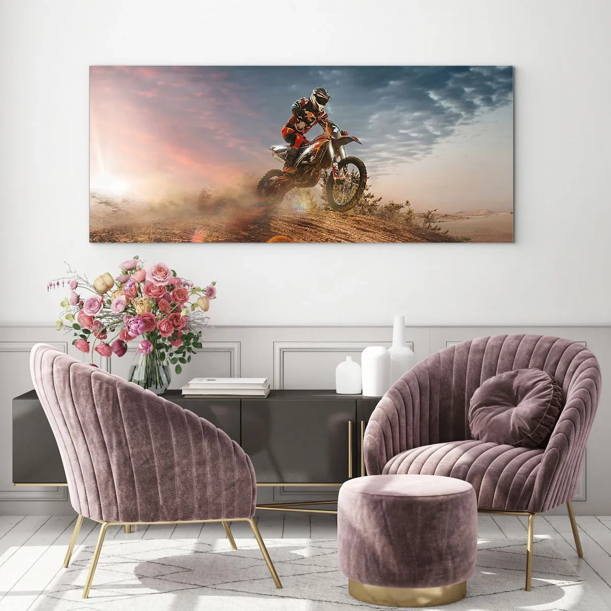 Quadro em vidro - Pela vitória - 100x40 cm