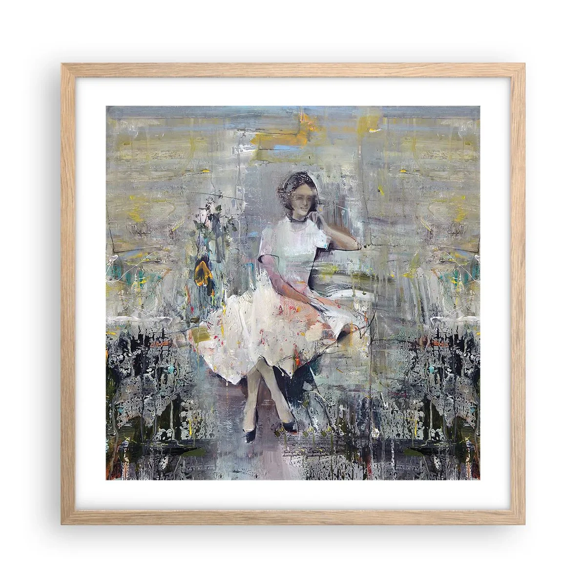 Pôster com moldura de carvalho claro - Clássica e moderna - 50x50 cm