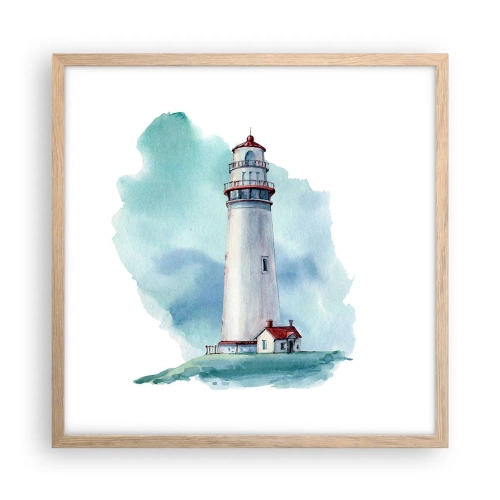 Pôster com moldura de carvalho claro - A gentil irmã do azul - 50x50 cm