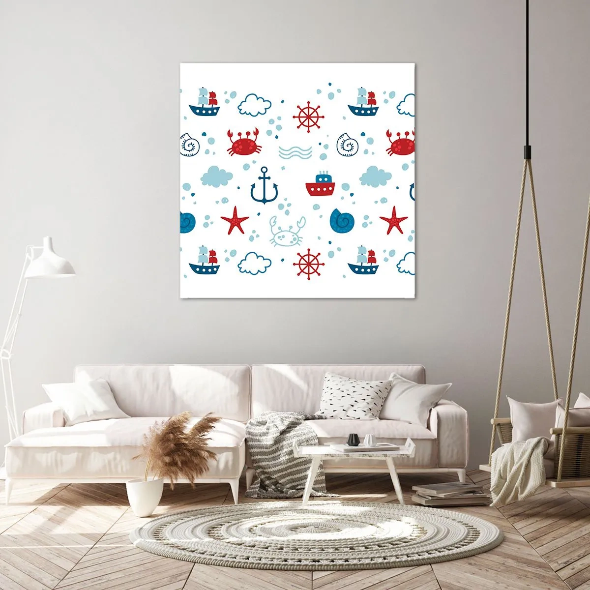 Quadro em tela - Conto de fadas do mar - 70x70 cm