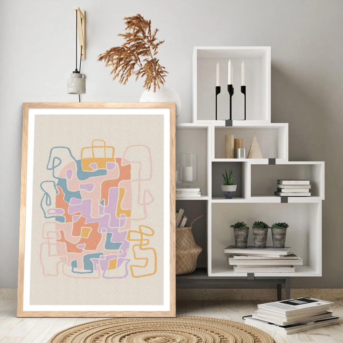 Pôster com moldura de carvalho claro - Labirinto – uma aventura alegre - 50x70 cm