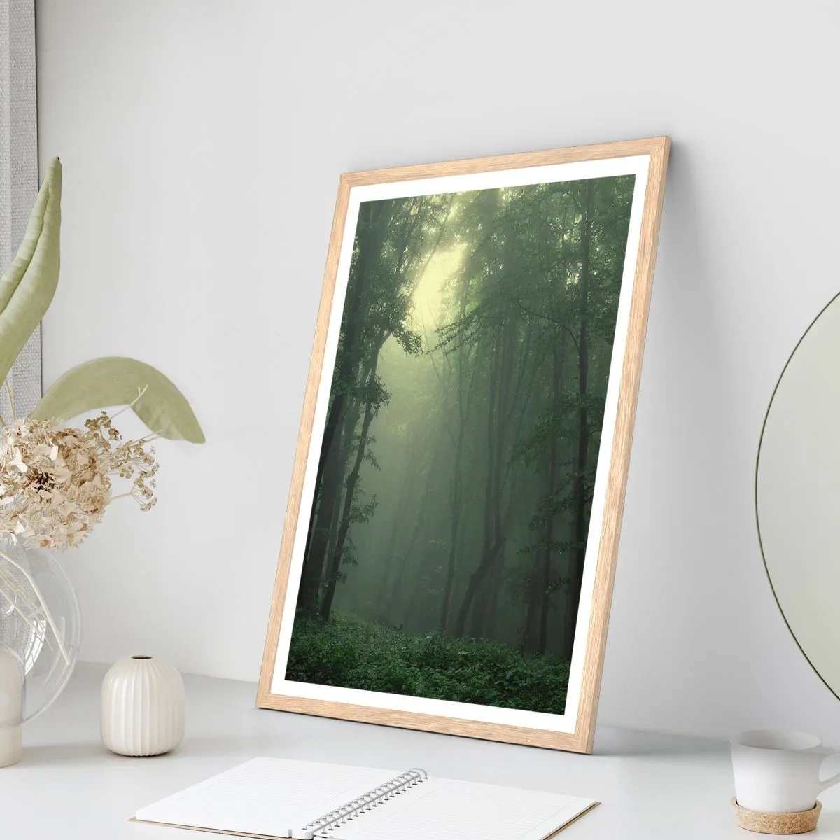 Pôster com moldura de carvalho claro - Antes de acordar - 40x50 cm