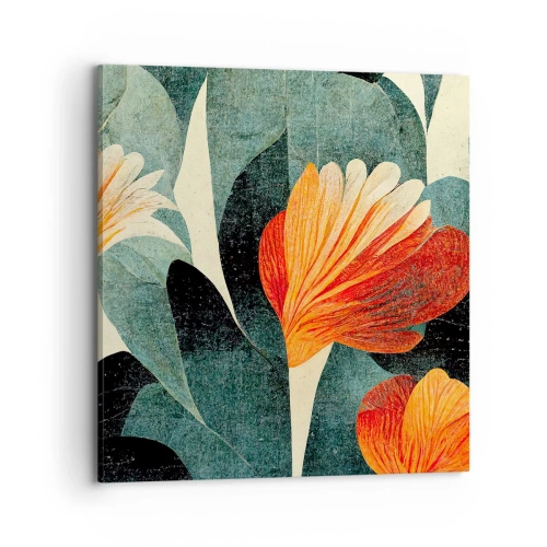 Quadro em tela - O calor dos trópicos e o frescor da vegetação - 70x70 cm