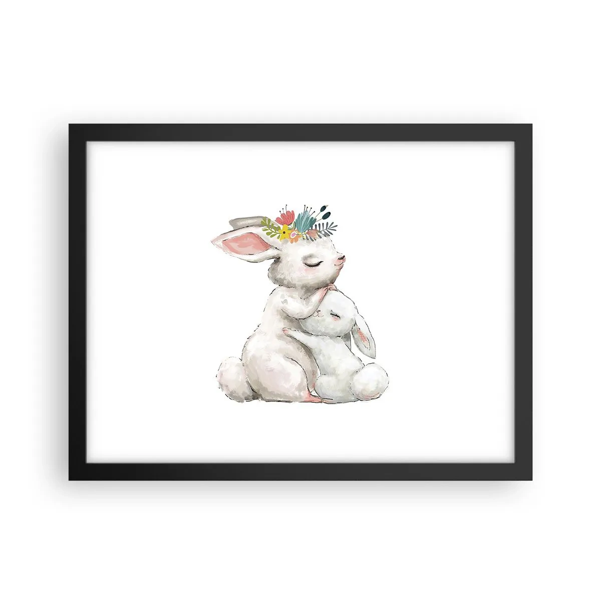 Pôster com moldura preta - Nada melhor do que amor de mãe - 40x30 cm