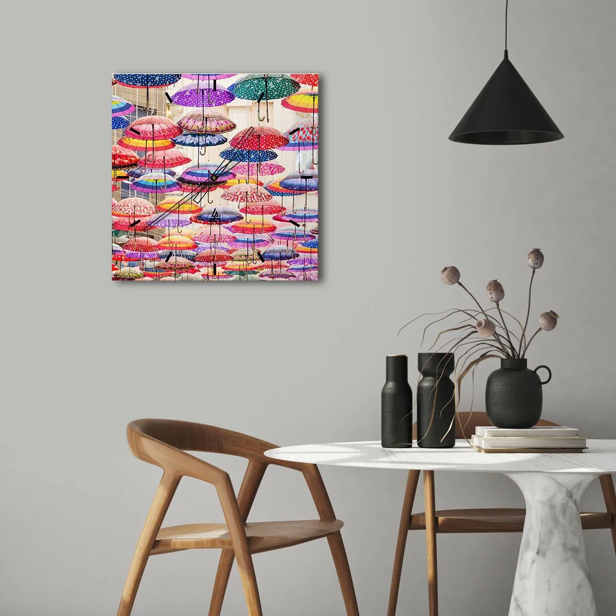 Relógio de parede - Relógio em vidro - Prado urbano - 40x40 cm