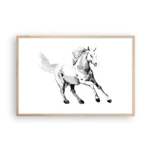 Pôster com moldura de carvalho claro - Alma Indomável - 91x61 cm