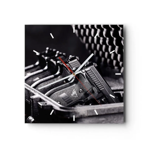 Relógio de parede - Relógio em vidro - Desporto masculino - 30x30 cm