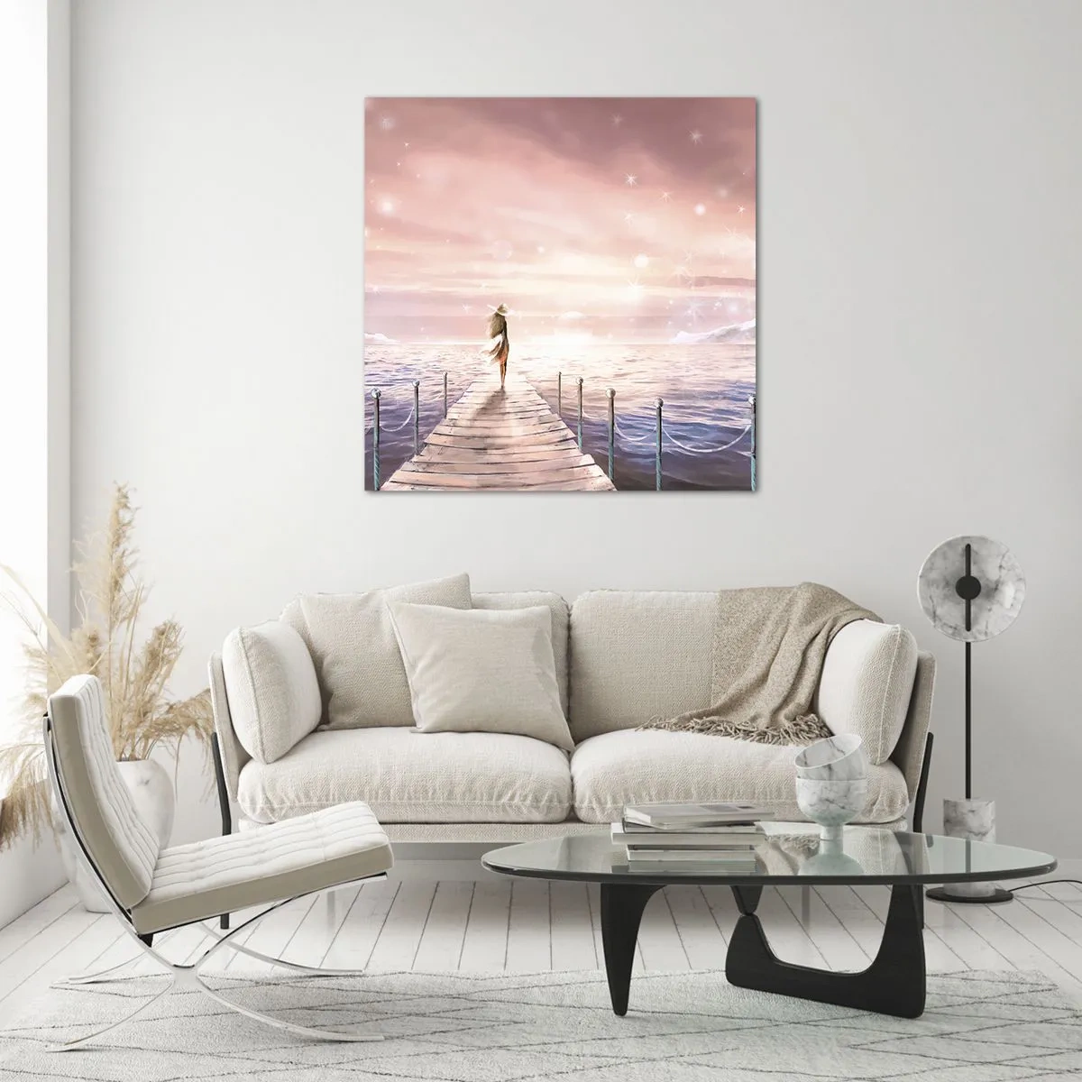 Quadro em vidro - À luz de um sonho - 70x70 cm