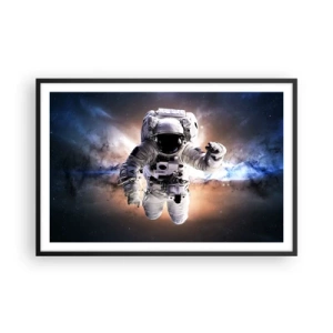 Pôster com moldura preta - Saudações do espaço - 91x61 cm