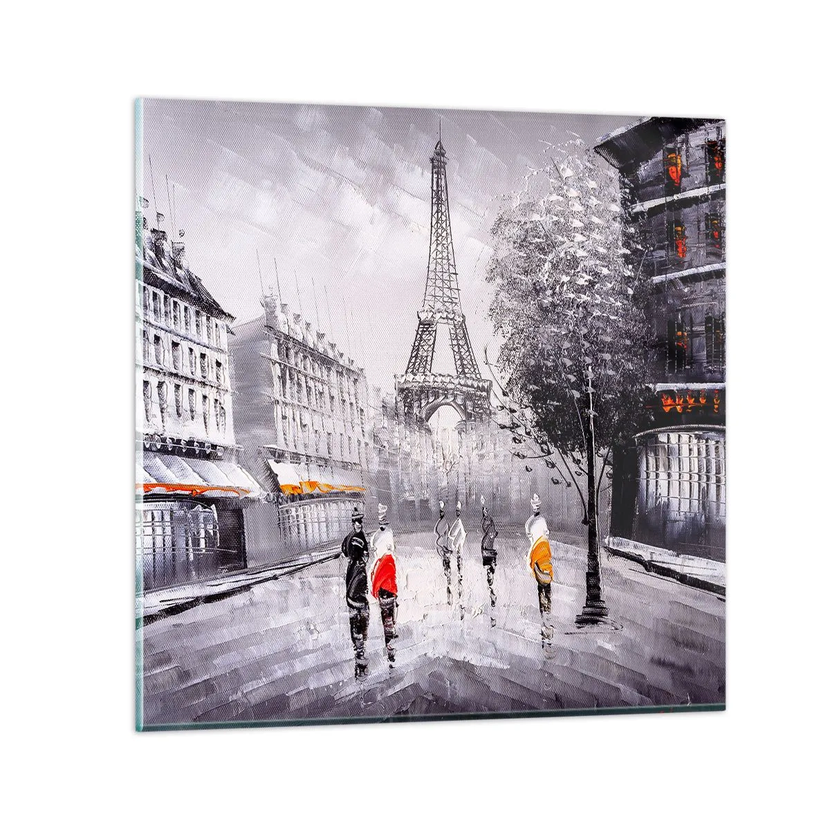 Quadro em vidro - Passeio em Paris - 60x60 cm