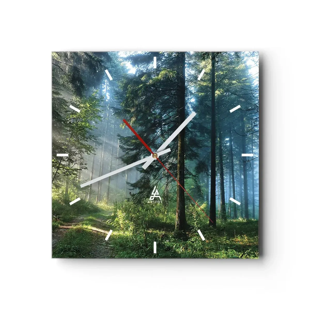 Relógio de parede - Relógio em vidro - Radiante de manhã - 30x30 cm