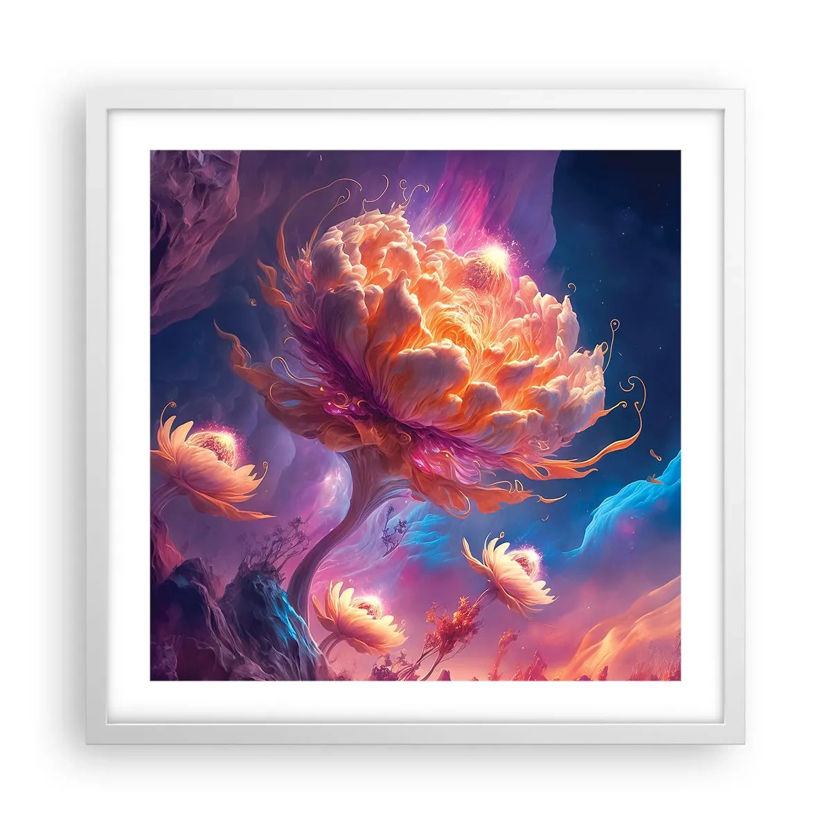 Pôster em moldura branca - Outro mundo - 50x50 cm