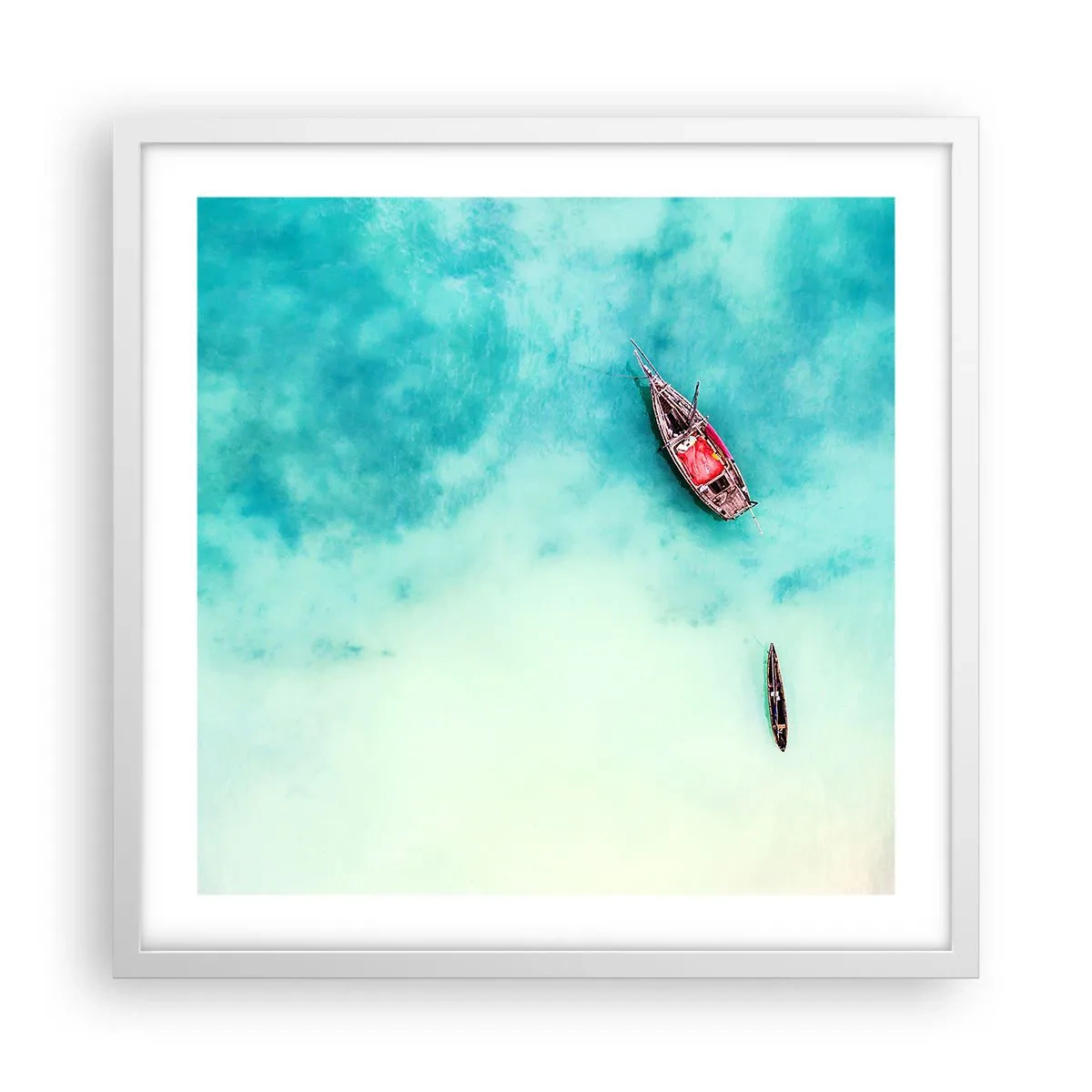 Pôster em moldura branca - As praias de Zanzibar - 50x50 cm