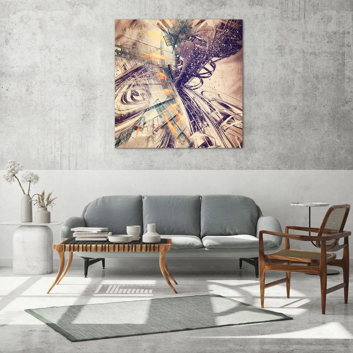 Quadro em vidro - Com muita pressa - 40x40 cm