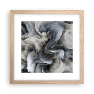 Pôster com moldura de carvalho claro - Pedra e flor - 30x30 cm