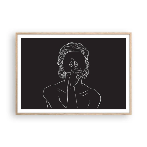 Pôster com moldura de carvalho claro - A beleza floresce em silêncio - 100x70 cm