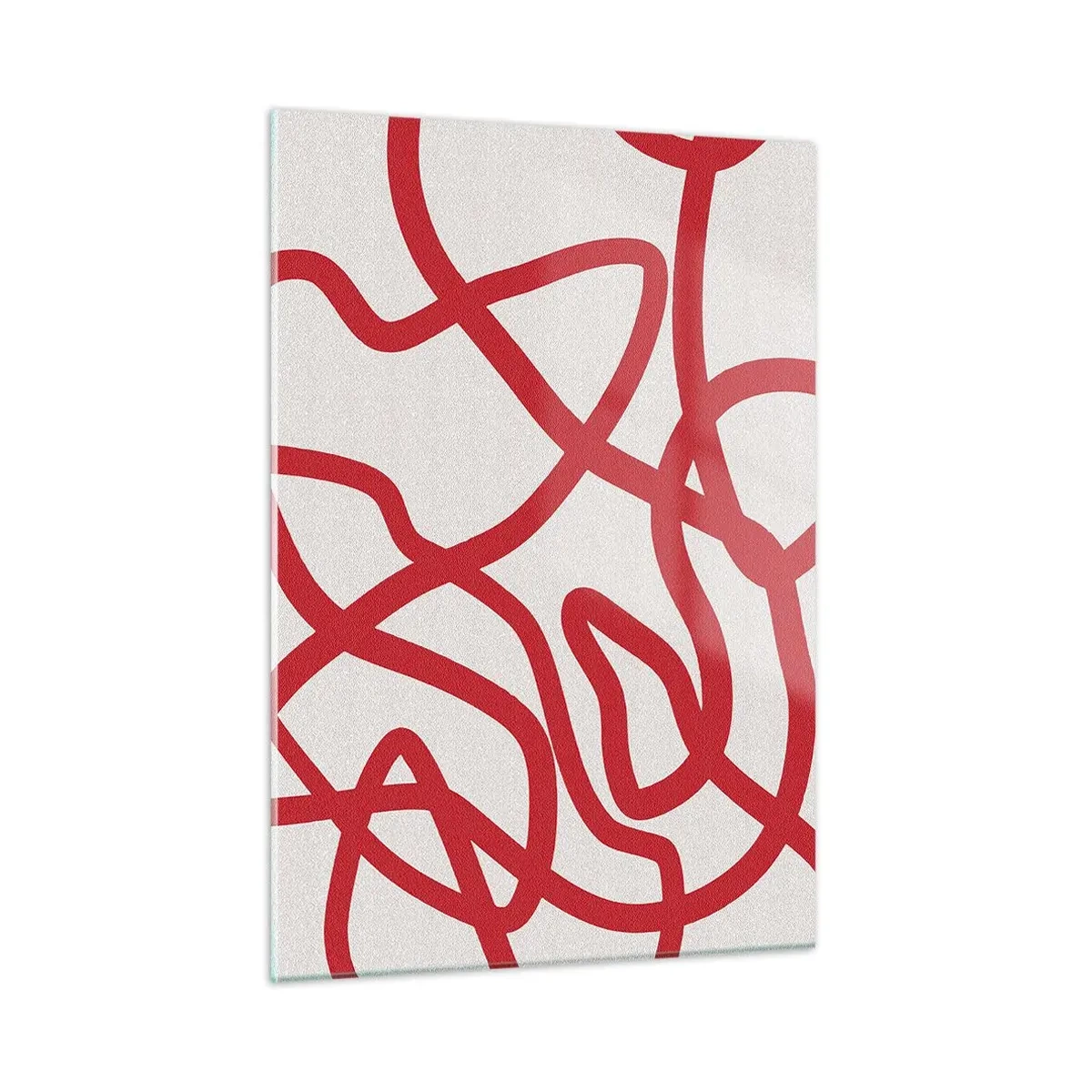 Quadro em vidro - Vermelho em branco - 50x70 cm
