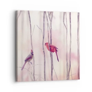 Quadro em tela - O Conto da floresta rosa - 30x30 cm