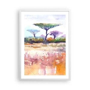 Pôster em moldura branca - Cores da savana - 50x70 cm
