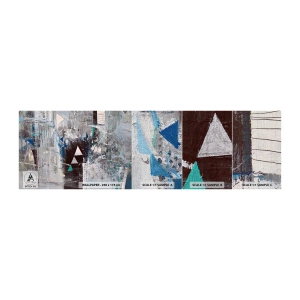 Amostra de papel de parede Premium Canvas - A ordem superior dos triângulos - Abstração, Pedaço, Padrão Moderno - 100x30 cm