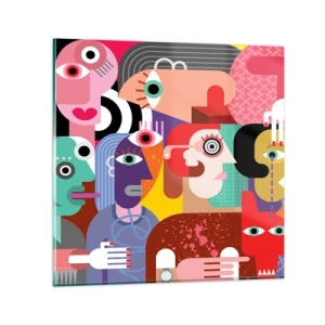 Quadro em vidro - Viemos da parte do Sr. Picasso - 60x60 cm