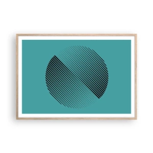 Pôster com moldura de carvalho claro - Círculo – uma variação geométrica - 100x70 cm