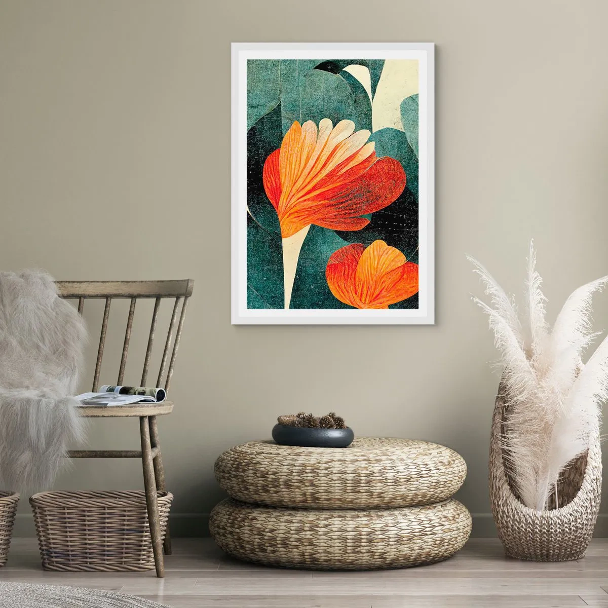 Pôster em moldura branca - O calor dos trópicos e o frescor da vegetação - 70x100 cm