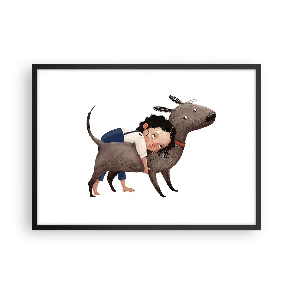 Pôster com moldura preta - Melhores amigos - 70x50 cm
