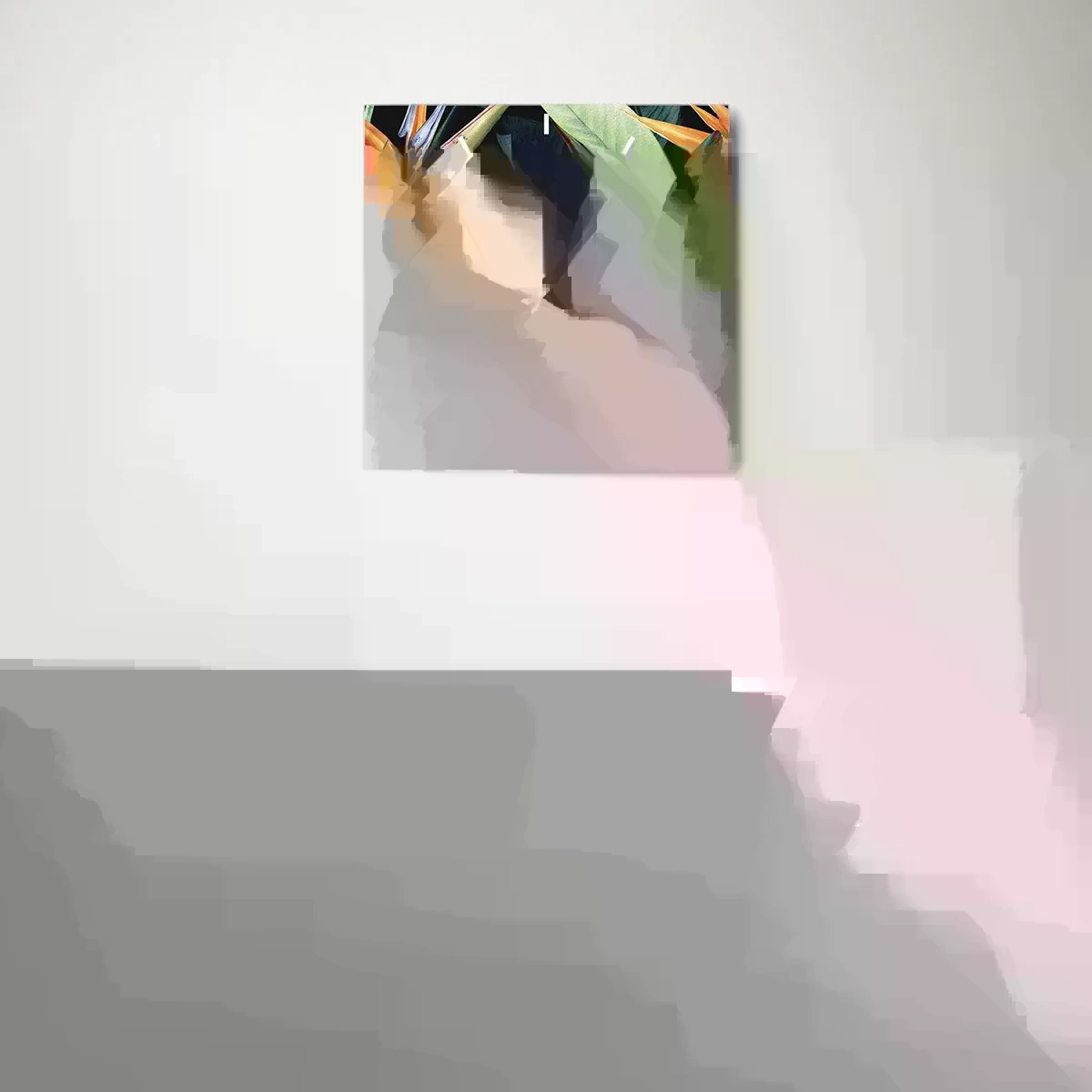 Relógio de parede - Relógio em vidro - Flores ardentes dos trópicos - 30x30 cm