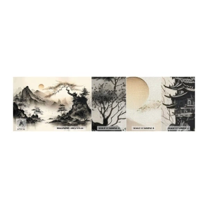 Amostra de papel de parede Premium Canvas - O charme único do Oriente - Ásia, Japão, Visualizar - 100x30 cm