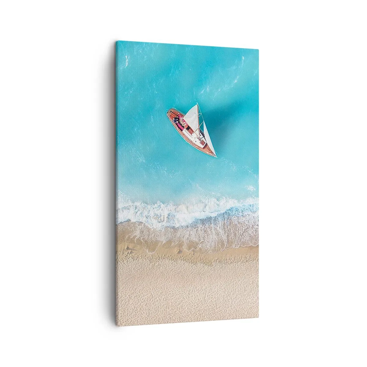 Quadro em tela - No limite do azul e do ouro - 45x80 cm