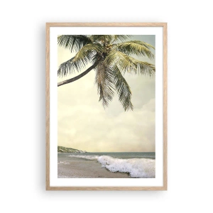 Pôster com moldura de carvalho claro - Sonho tropical - 50x70 cm