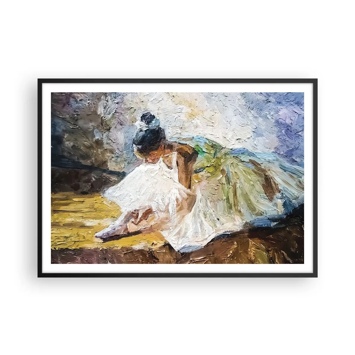 Pôster com moldura preta - Do quadro de Degas - 100x70 cm