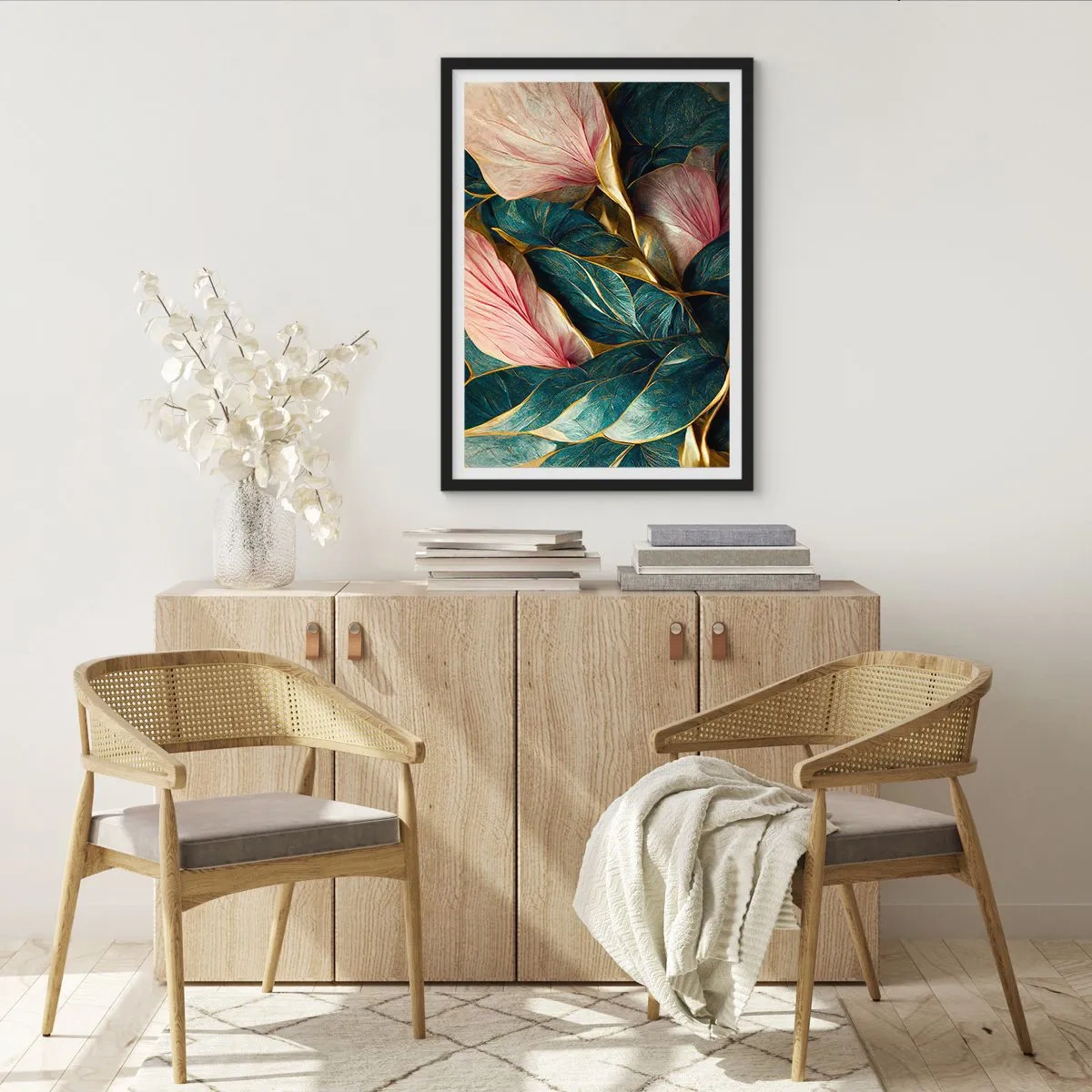 Pôster com moldura preta - Elegância e estilo naturais - 61x91 cm