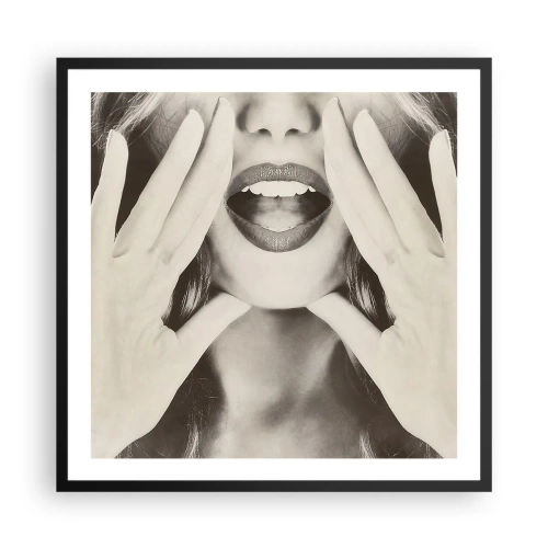 Pôster com moldura preta - Já vou! - 60x60 cm