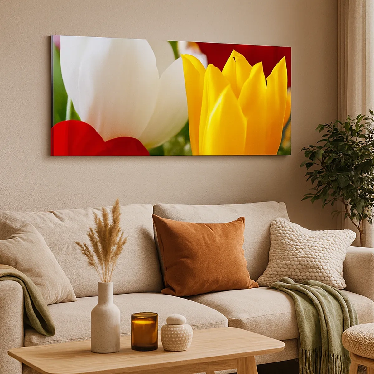 Quadro em tela - Febre das tulipas - 30x30 cm