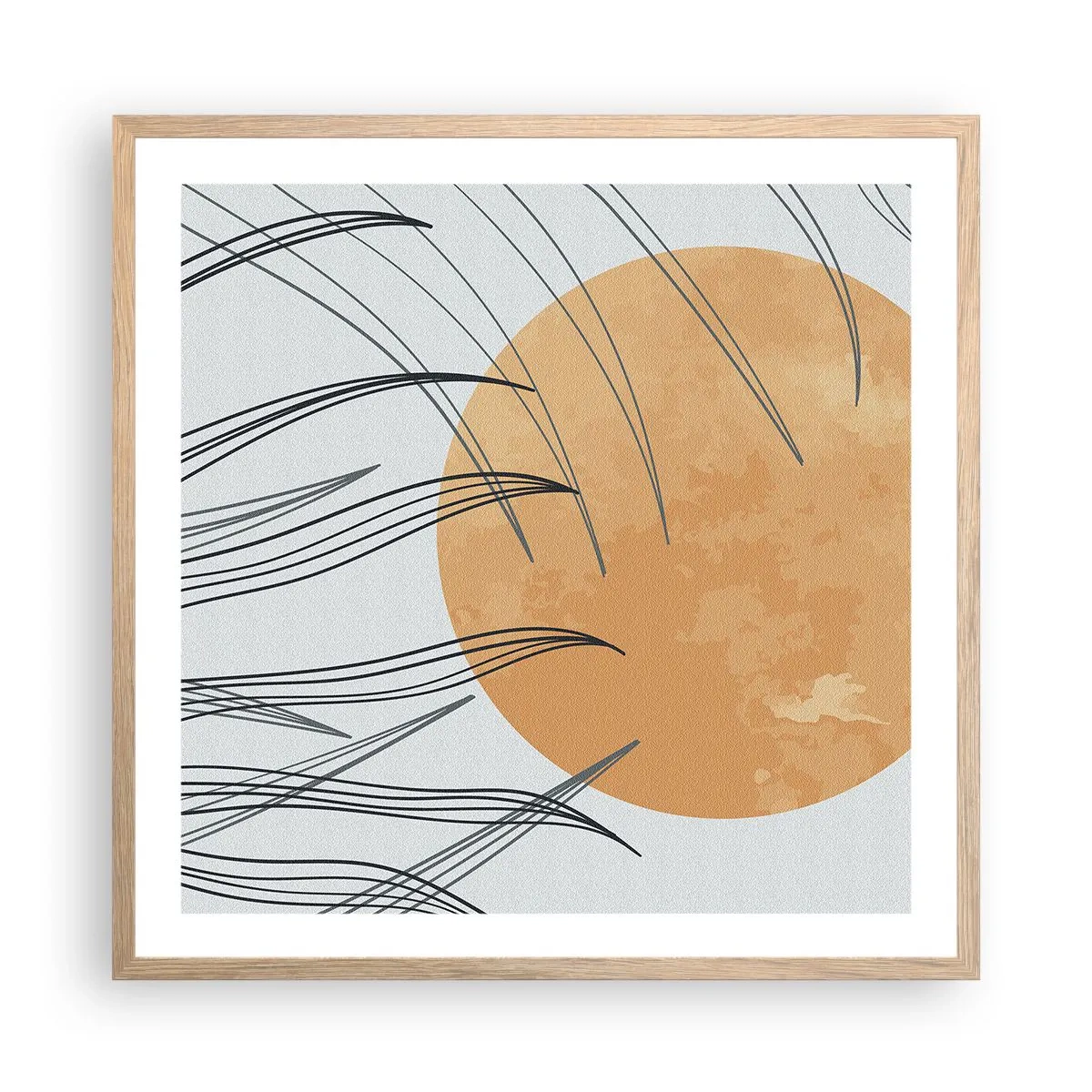 Pôster com moldura de carvalho claro - Sempre em direção ao sol - 60x60 cm