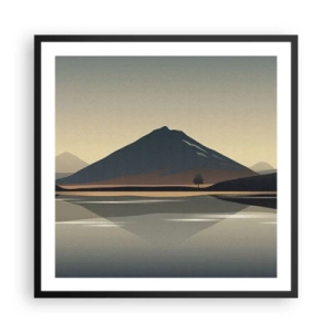 Pôster com moldura preta - Reflexo de espelho - 60x60 cm