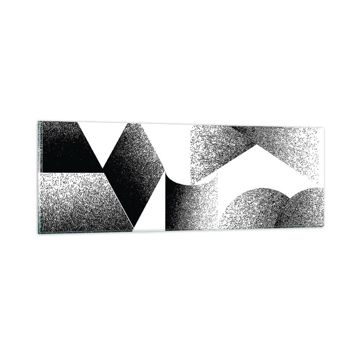 Quadro em vidro - Ângulos e ovais - 90x30 cm