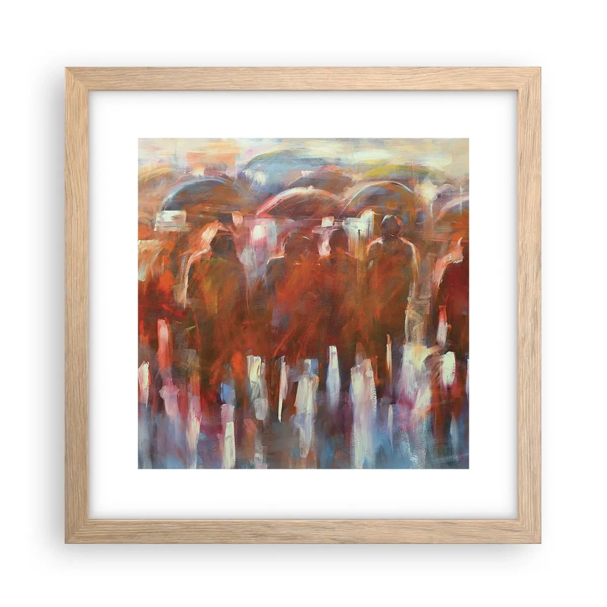 Pôster com moldura de carvalho claro - Iguais na chuva e no nevoeiro - 30x30 cm