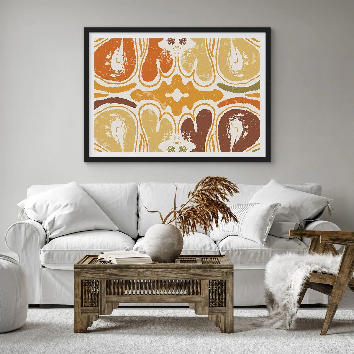 Pôster com moldura preta - Abstração sentimental - 100x70 cm